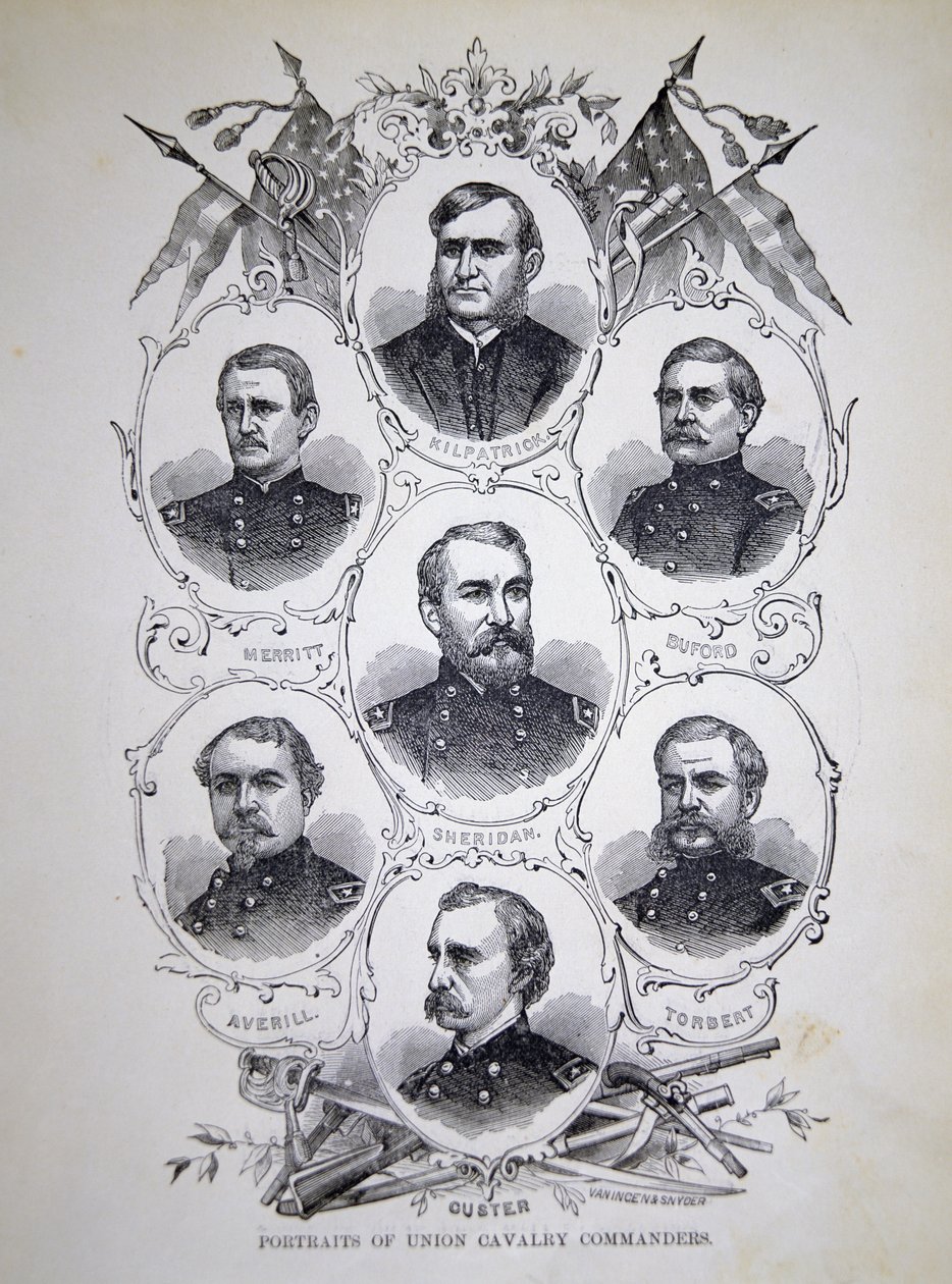 Az Unió hadseregének kiemelkedő lovassági parancsnokainak hét portréja (litho) alkotó: American School