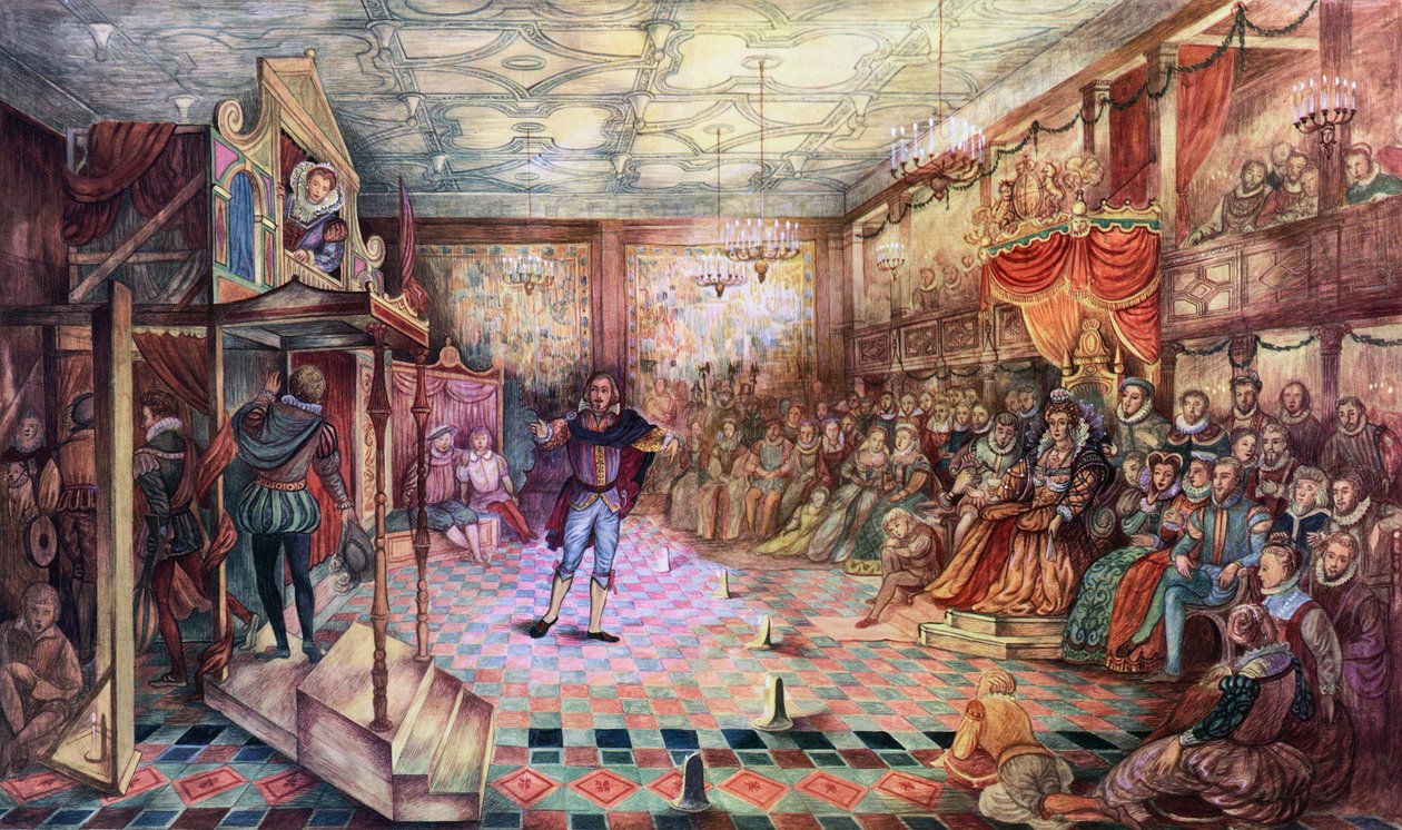 Shakespeare fellép I. Erzsébet királynőnek alkotó: American School