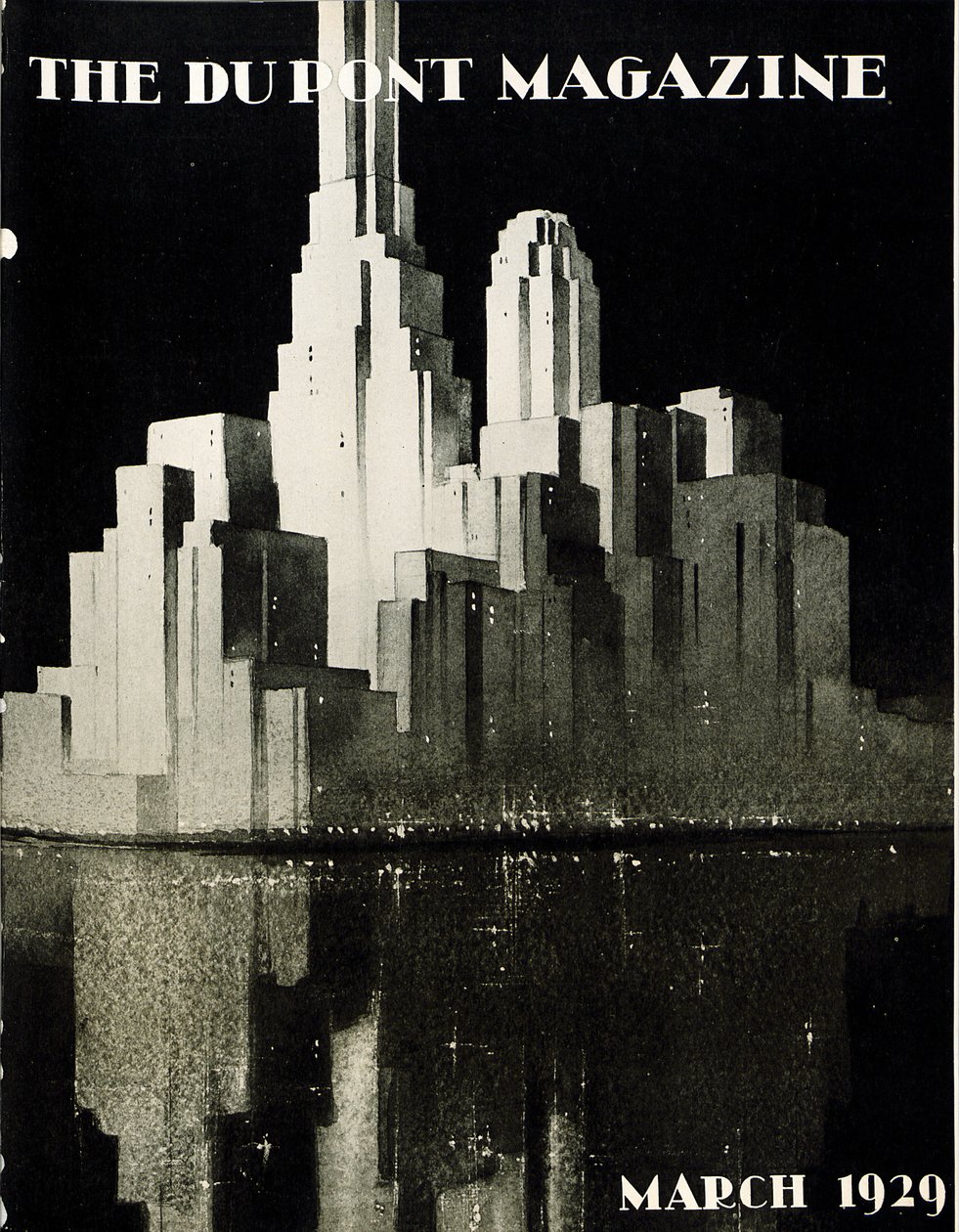 Felhőkarcolók, a DuPont Magazin címlapja, 1929. március alkotó: American School