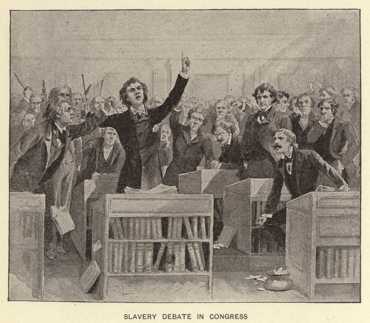 Rabszolgavita a kongresszusban (litho) alkotó: American School