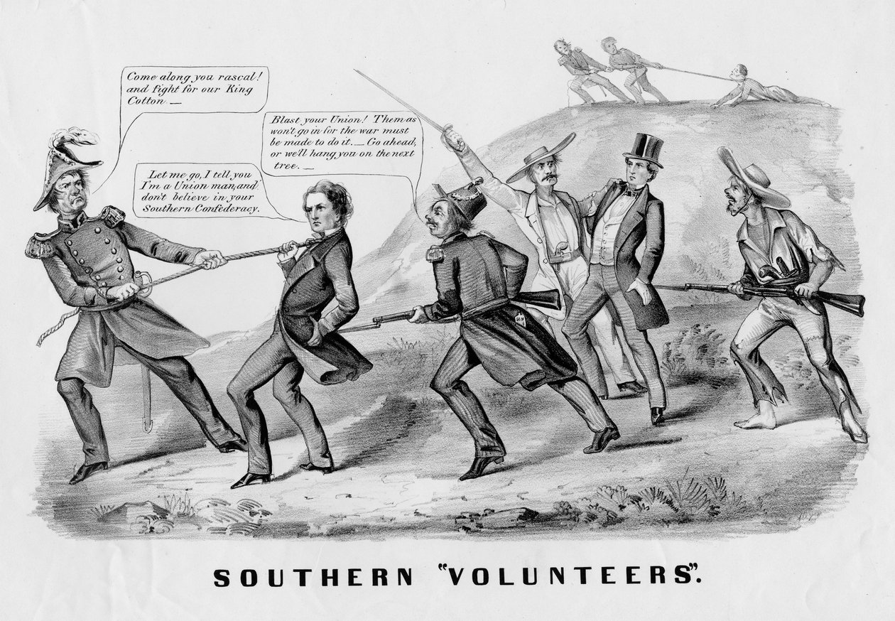Southern önkéntesek, kiadó: Currier & Ives, New York, c. 1862 alkotó: American School