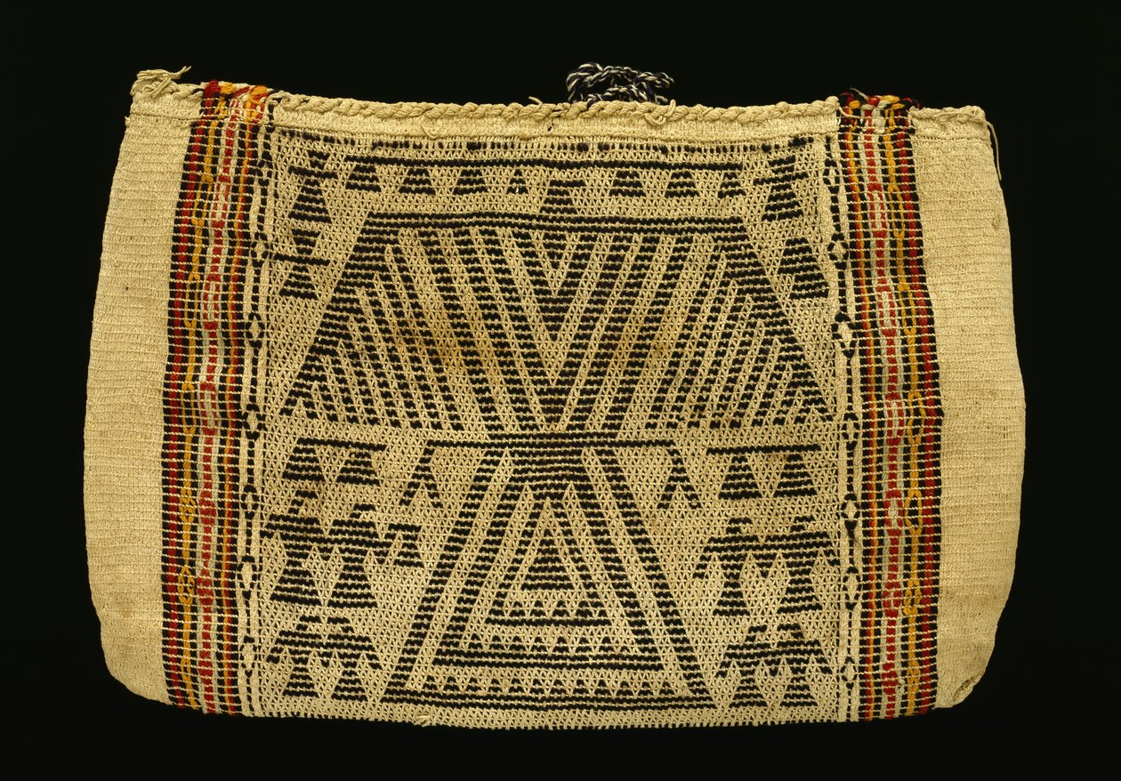 Tárolótáska, Potawatomi, 1890 körül (pamutzsineg és gyapjúfonal) (lásd még: 340992) alkotó: American School