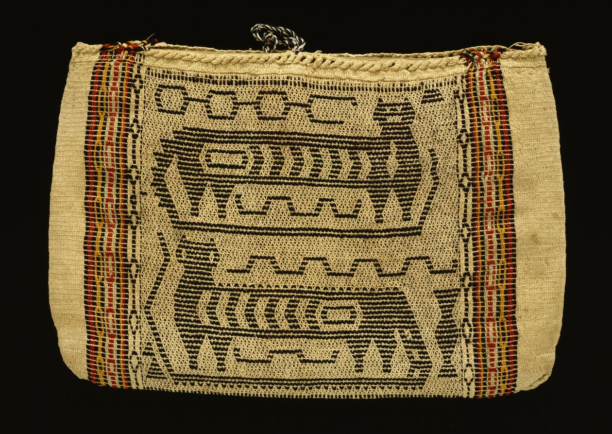 Tárolótáska, Potawatomi, 1890 körül (pamutzsineg és gyapjúfonal) (lásd még: 340993) alkotó: American School
