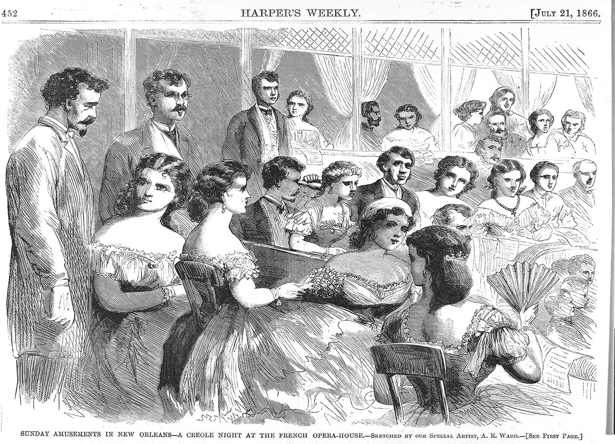 Vasárnapi mulatságok New Orleansban, Kreol éjszaka a Francia Operaházban, 1866 alkotó: American School