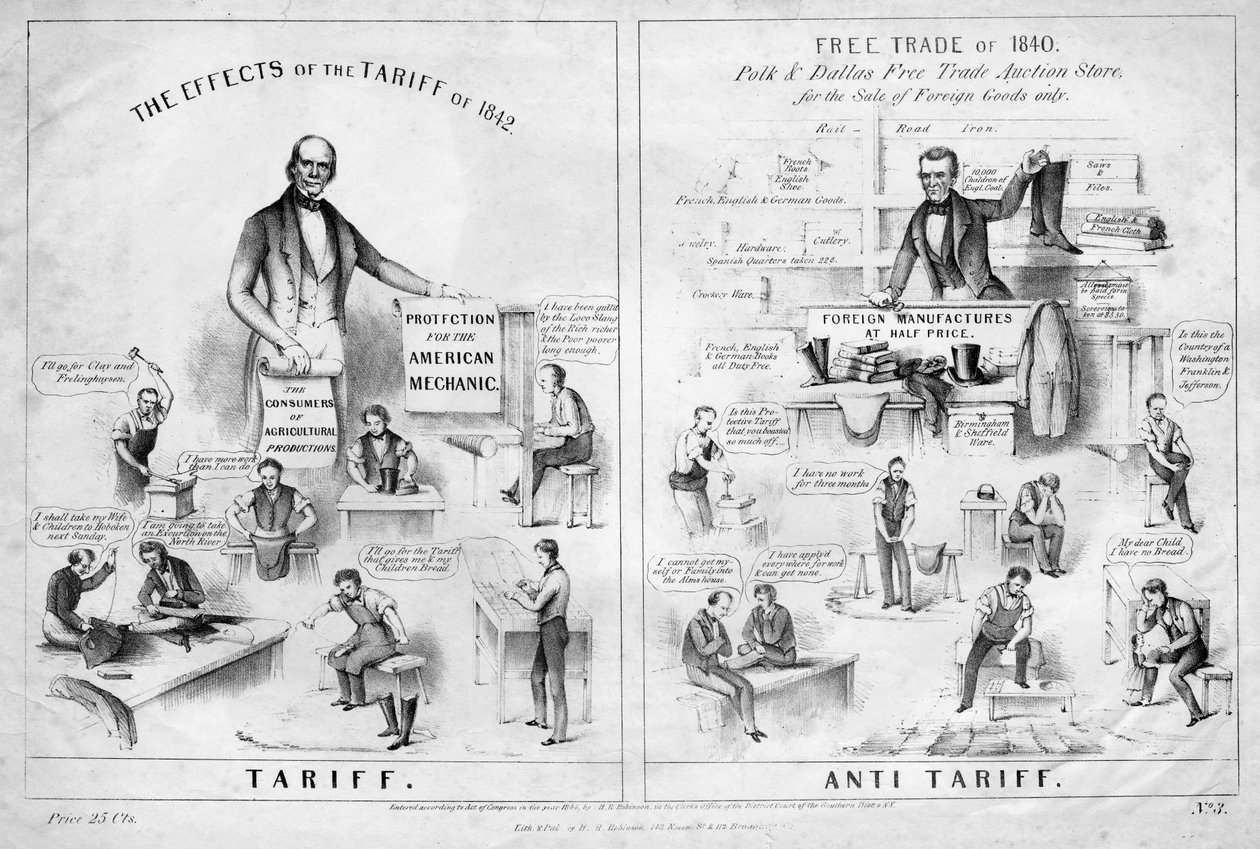 Tarifa, vámellenes, kiadó: H R Robinson, New York, 1844 alkotó: American School