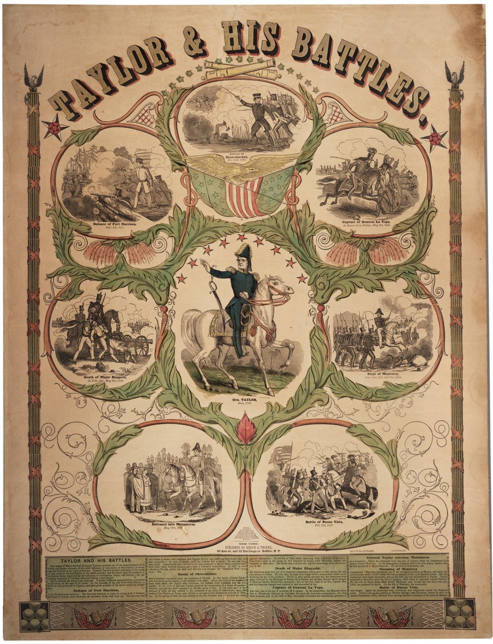 Taylor és csatái, kinyomtatta Rufus Blanchard of Cincinnati és kiadta az Ensign & Thayer, New York, 1847 alkotó: American School