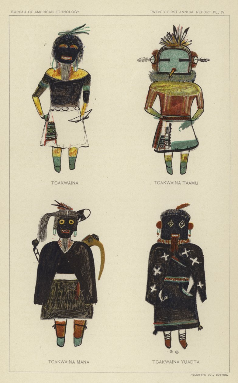 Tcakwaina, Tcakwaina Taamu, Tcakwaina Mana, Tcakwaina Yuadta (színes litográfia) alkotó: American School