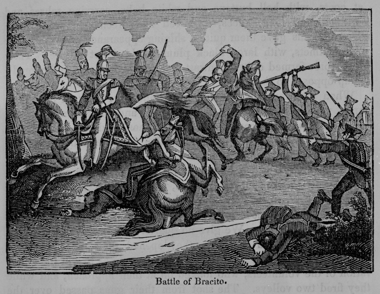 A bracitói csata, Illusztráció a „Mexikó és a mexikói háború képes története” című művéből, John Frosttól, 1862-ben alkotó: American School