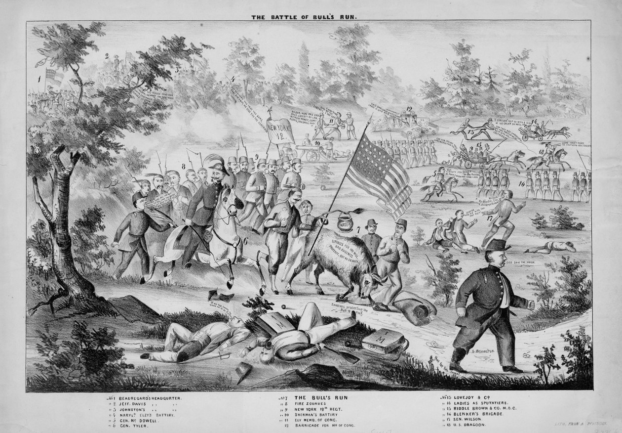 The Battle of Bulls Run, 1861 körül alkotó: American School