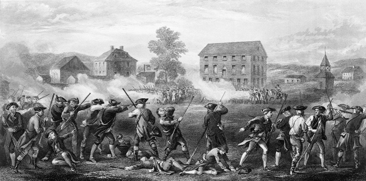 A lexingtoni csata 1775. április 19-én alkotó: American School