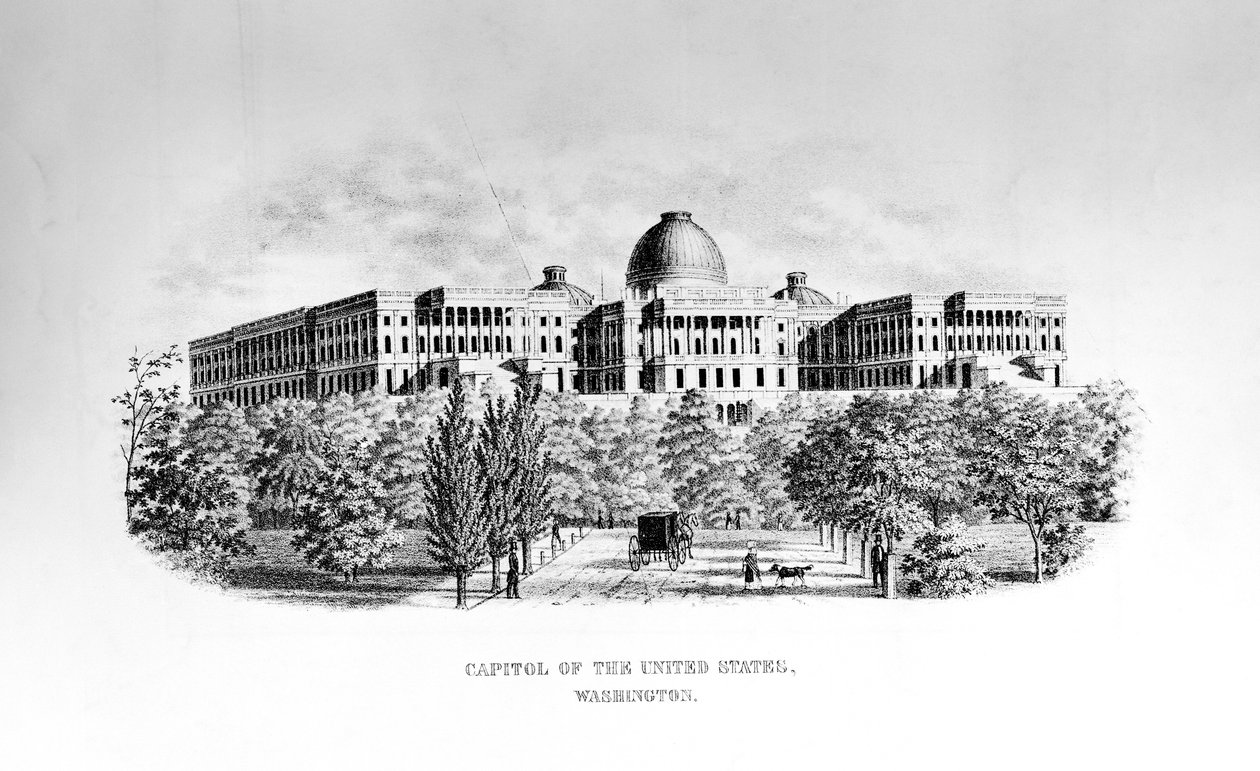 Az Egyesült Államok Capitoliuma, Washington D.C., kb. 1852 alkotó: American School