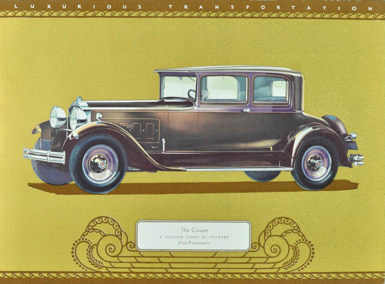 The Coupe, A Custom Eight by Packard, pub.1930 (színes litográfia) alkotó: American School