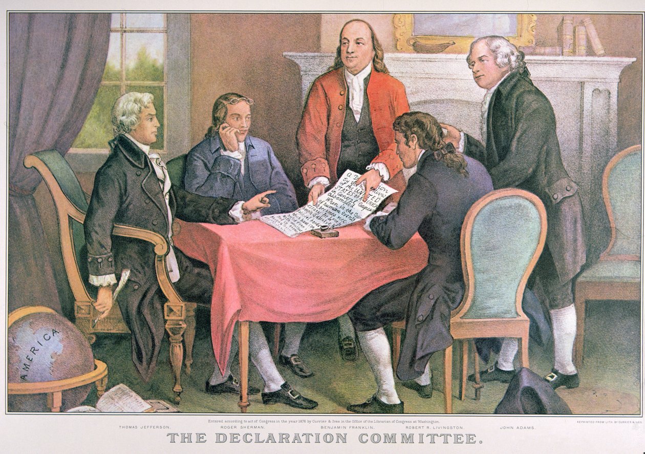 The Declaration Committee, kiadó: Currier & Ives, New York (színes litho) alkotó: American School