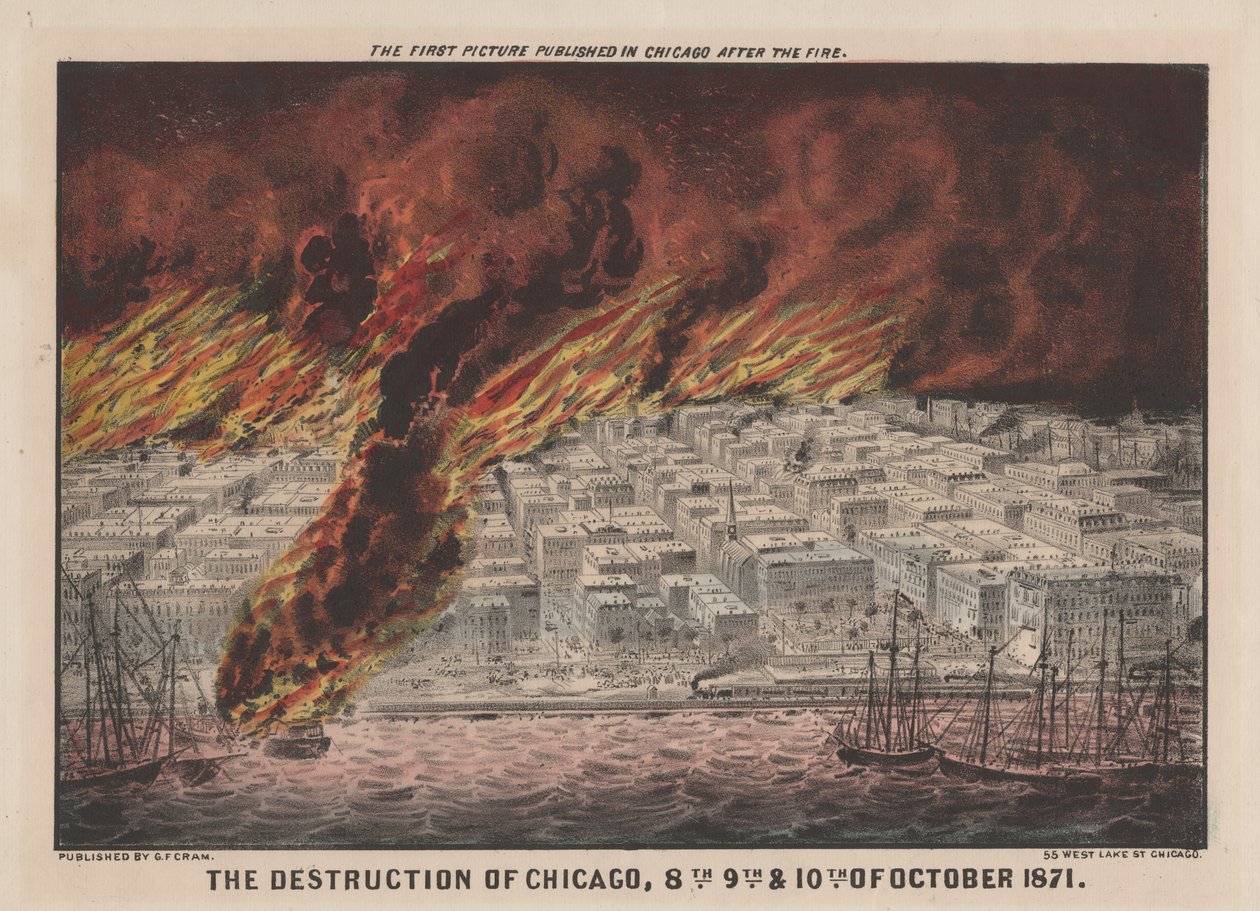 Chicago pusztulása, 1871. október 8., 9. és 10., 1871. alkotó: American School