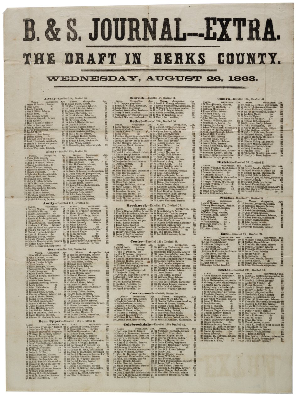 A tervezet Berks megyében, 1863. augusztus 26 alkotó: American School