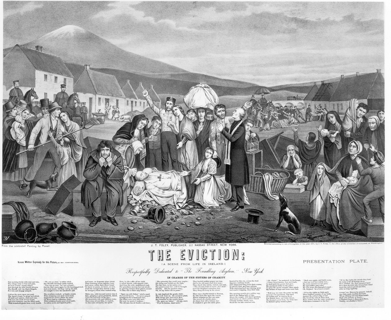 The Eviction: A Scene from Life in Ireland, pub. írta: J.T. Foley, 1871 alkotó: American School
