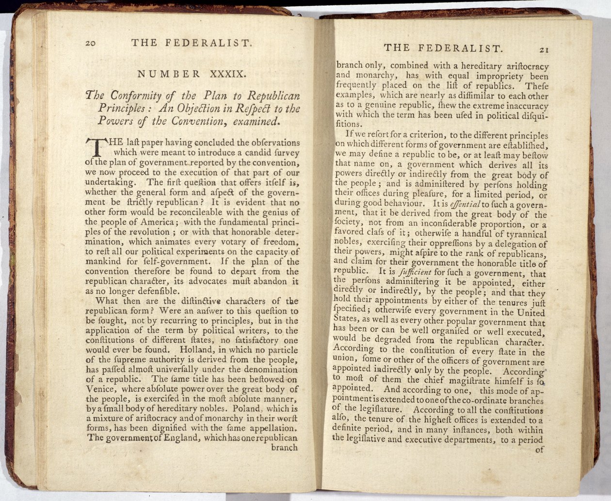 The Federalist, 1788-ban megjelent (nyomtatott) alkotó: American School
