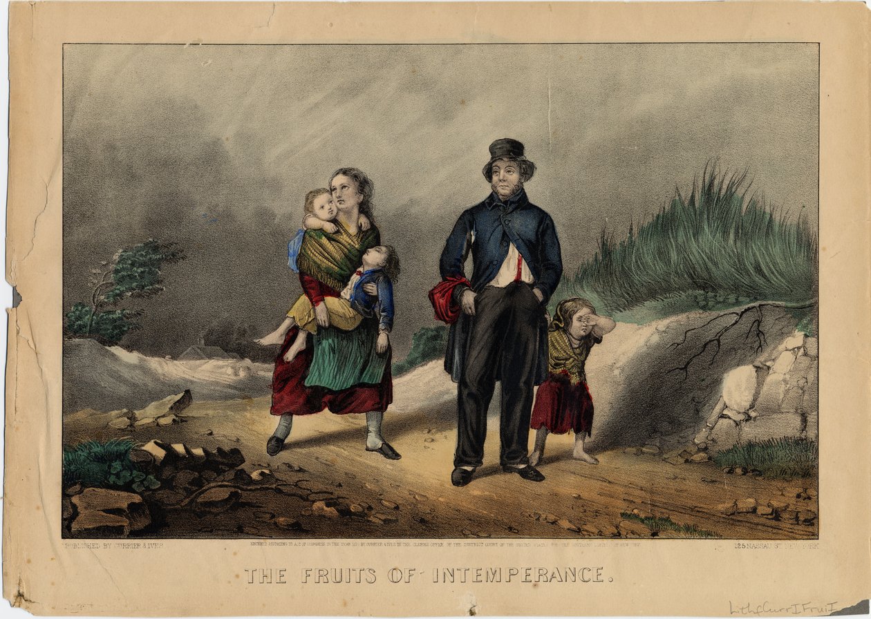 The Fruits of Intemperance, kocsma. Currier & Ives, 1870 alkotó: American School