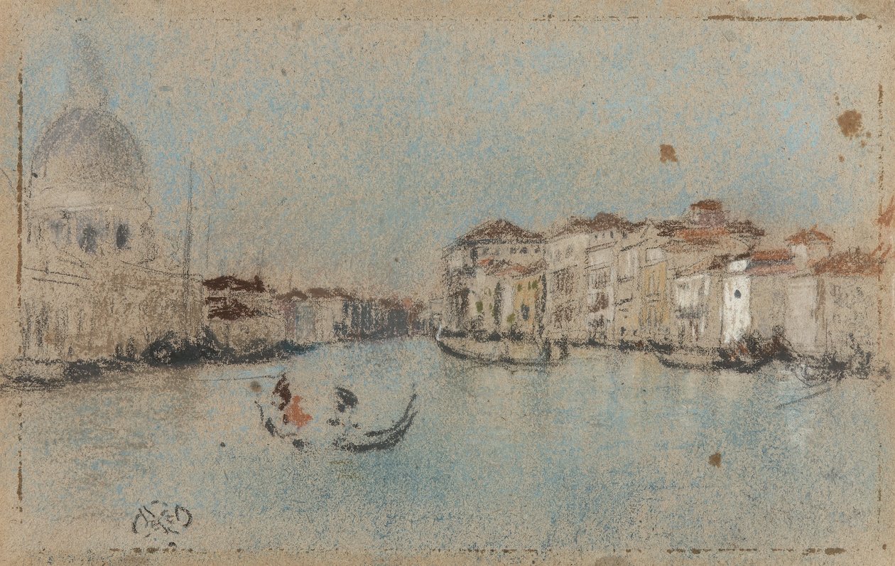 A Canal Grande, Velence, 1879-80 (pasztell barna papíron) alkotó: American School