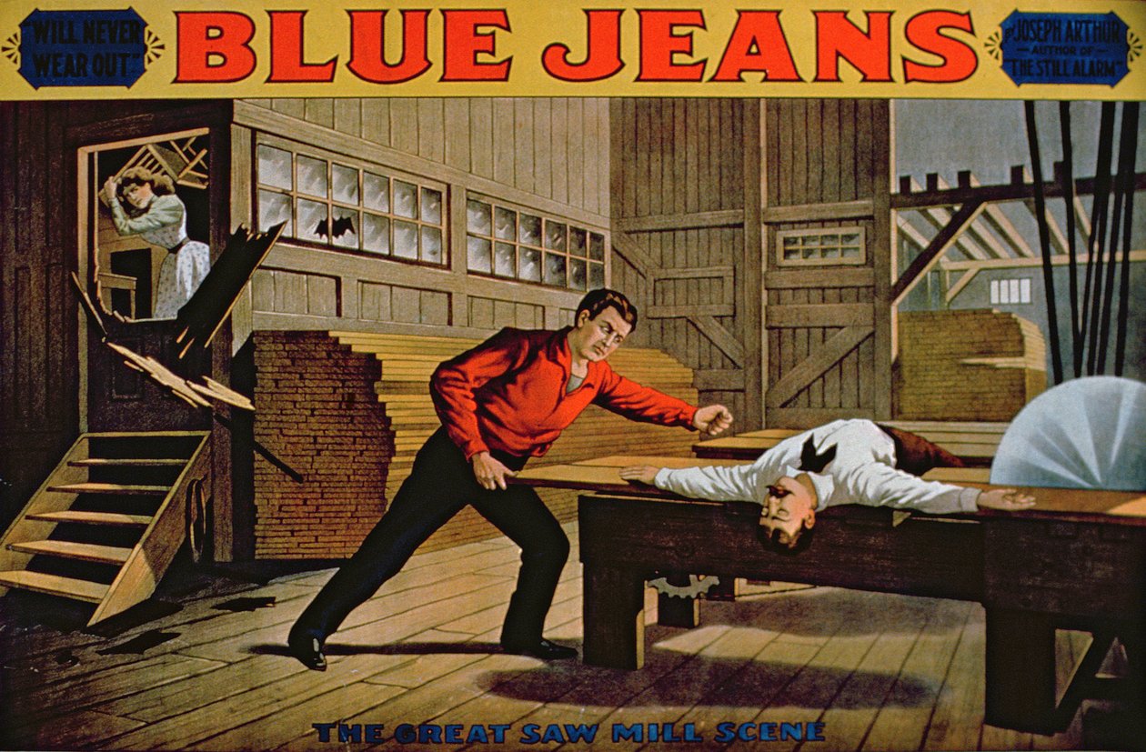 A nagy fűrészmalom jelenet, a Blue Jeans plakátja alkotó: American School