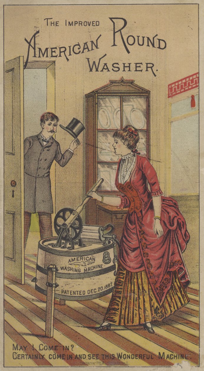 A továbbfejlesztett amerikai kerek alátét (chromolitho) alkotó: American School