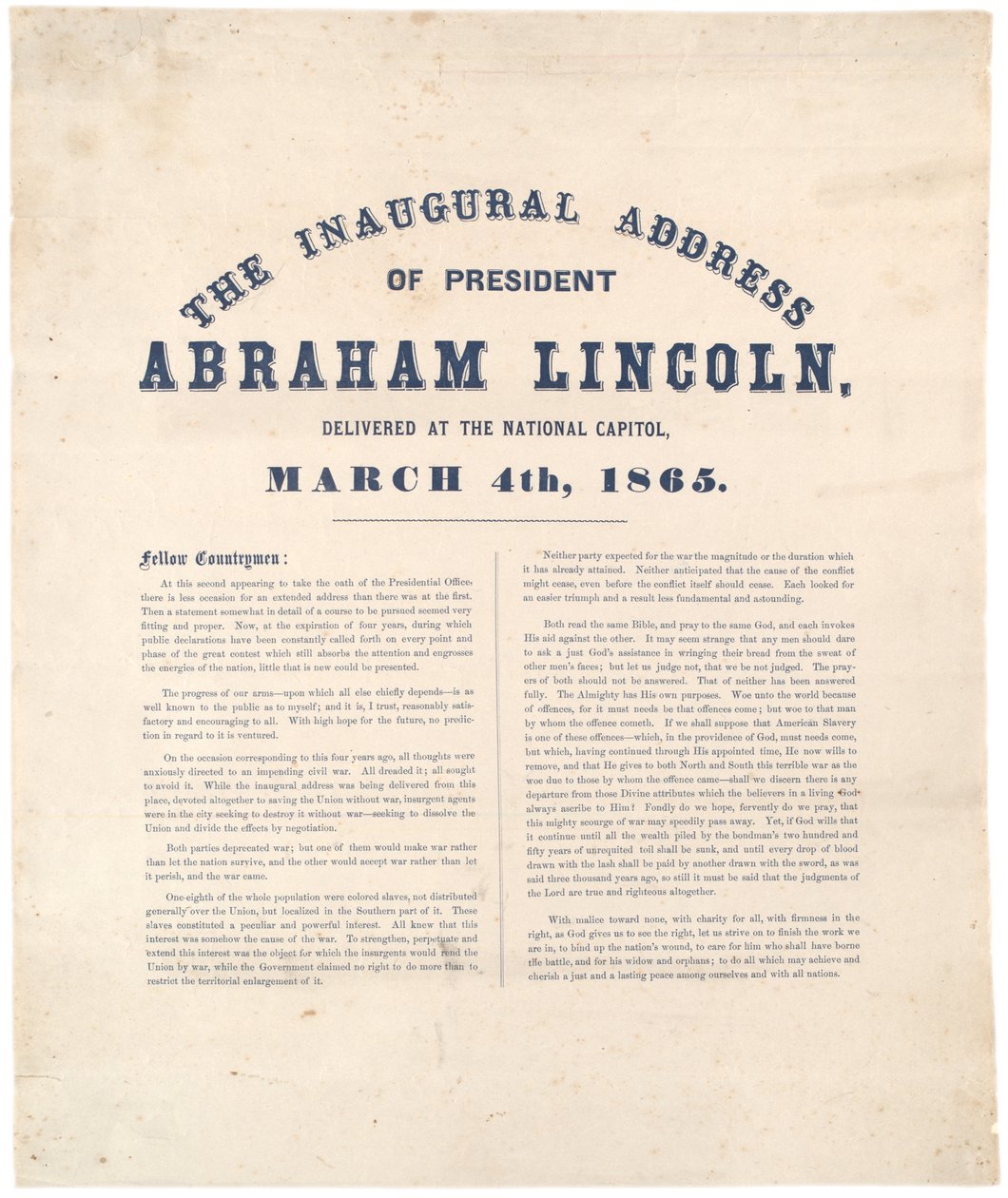 Abraham Lincoln elnök beiktatási beszéde a Nemzeti Capitoliumban, 1865. március 4-én alkotó: American School