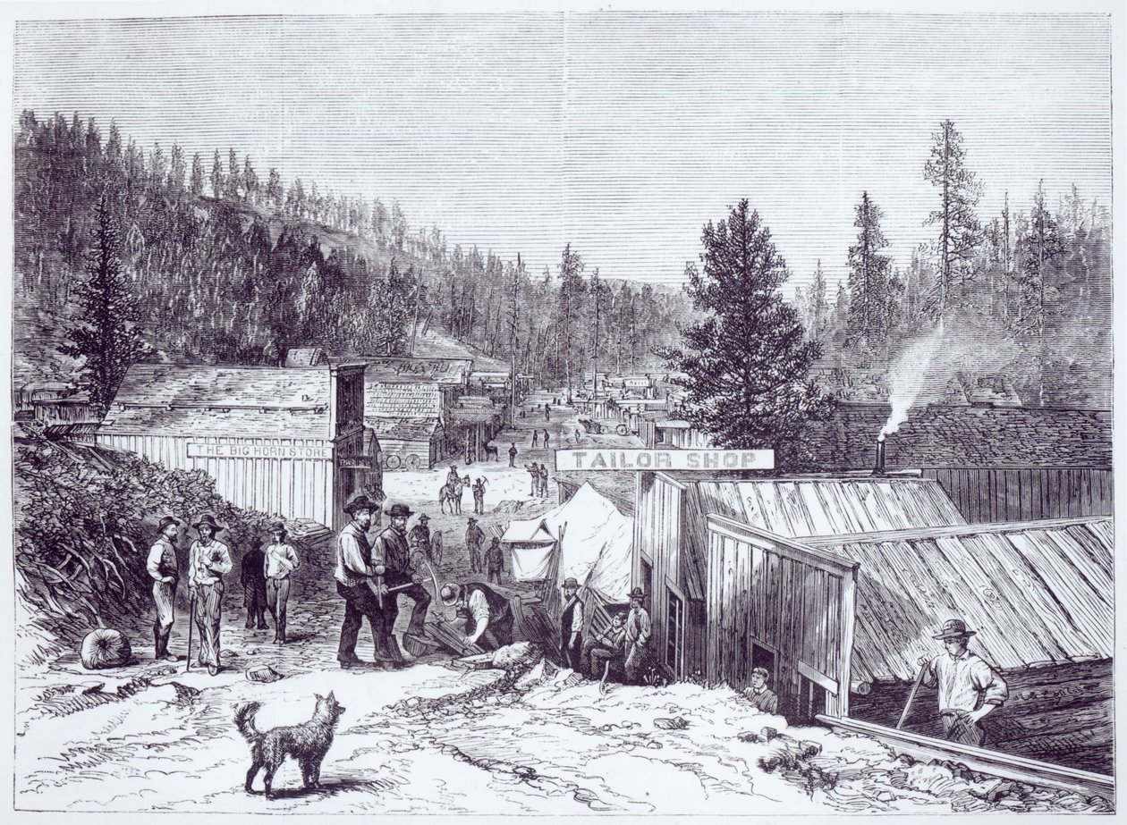 Az indiai háború, Deadwood City, Dakota Black Hills, S. J. Morrow fényképéről alkotó: American School