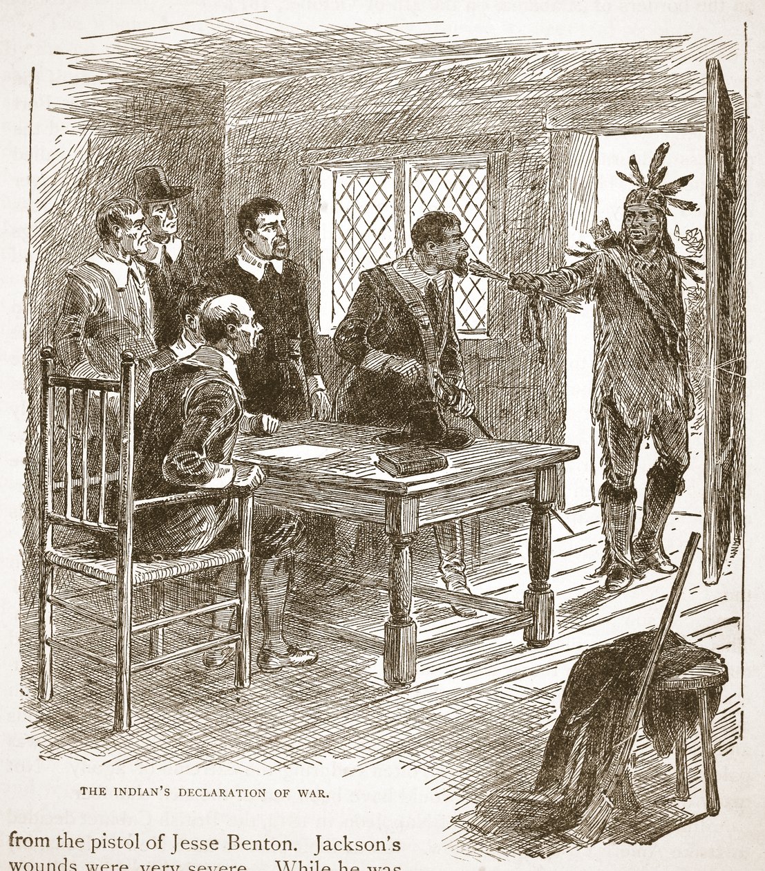 Az indiánok háborús nyilatkozata, egy könyvkocsmából. 1896 alkotó: American School