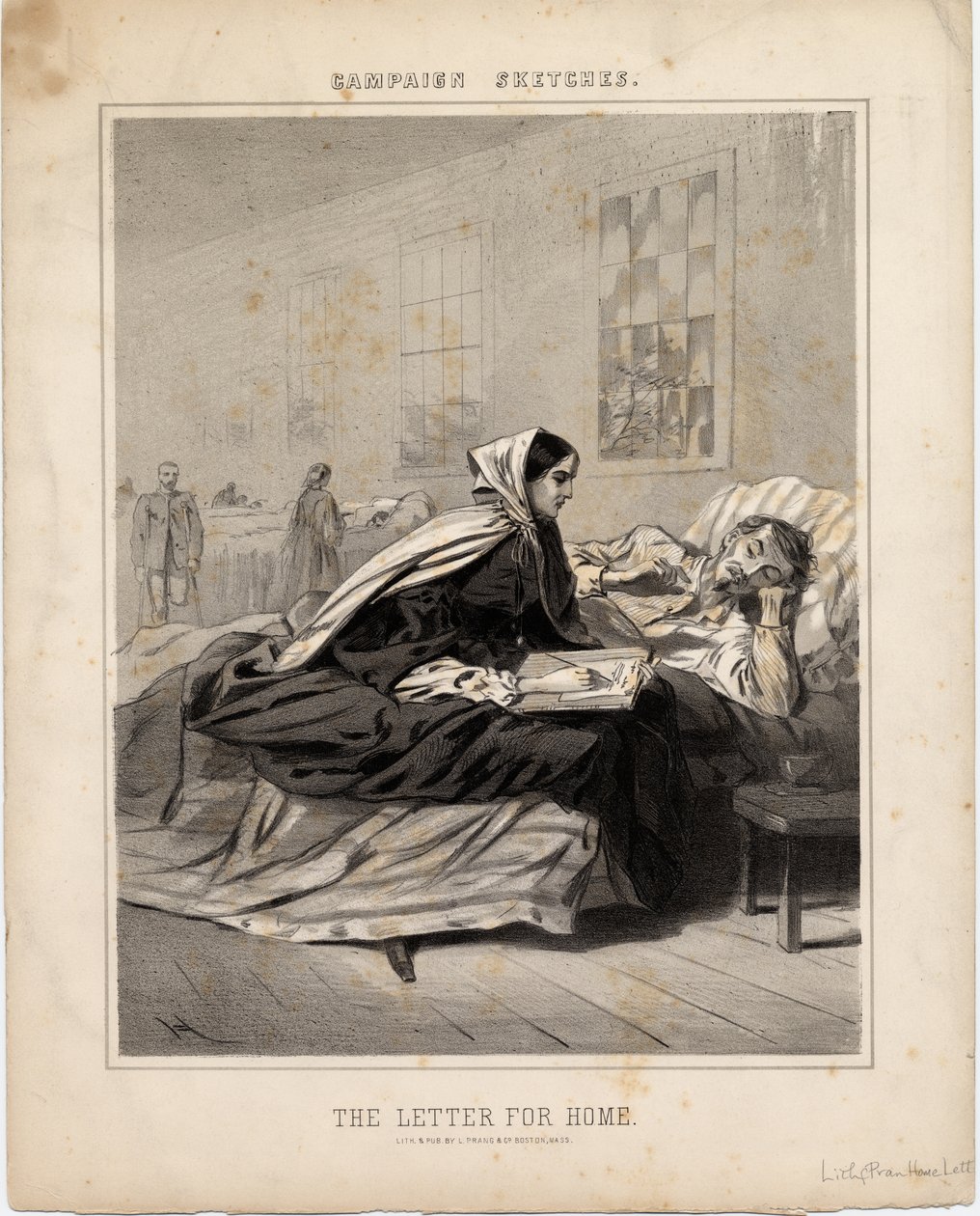 The Letter for Home, illusztráció a kampányvázlatokból, 1863 alkotó: American School