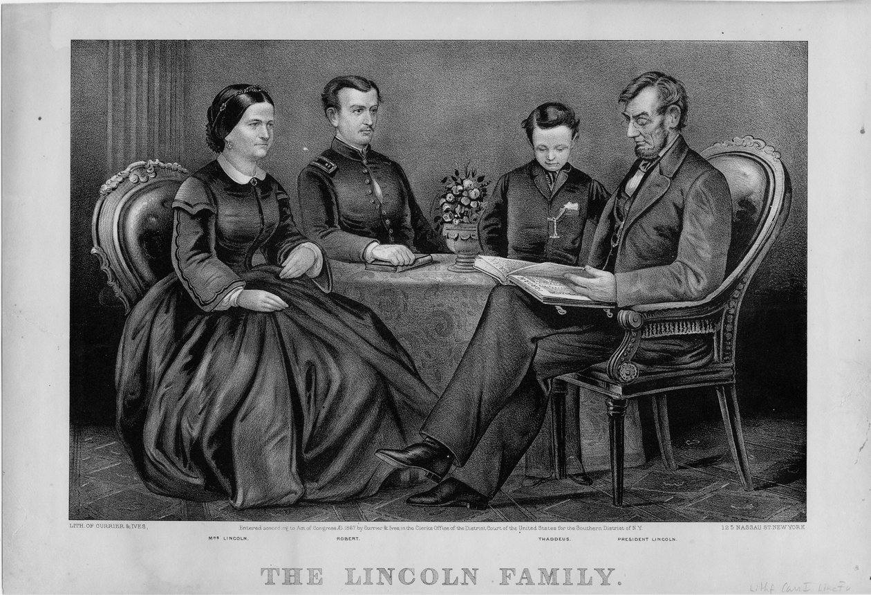 A Lincoln család, kocsma. Currier & Ives, 1867 alkotó: American School