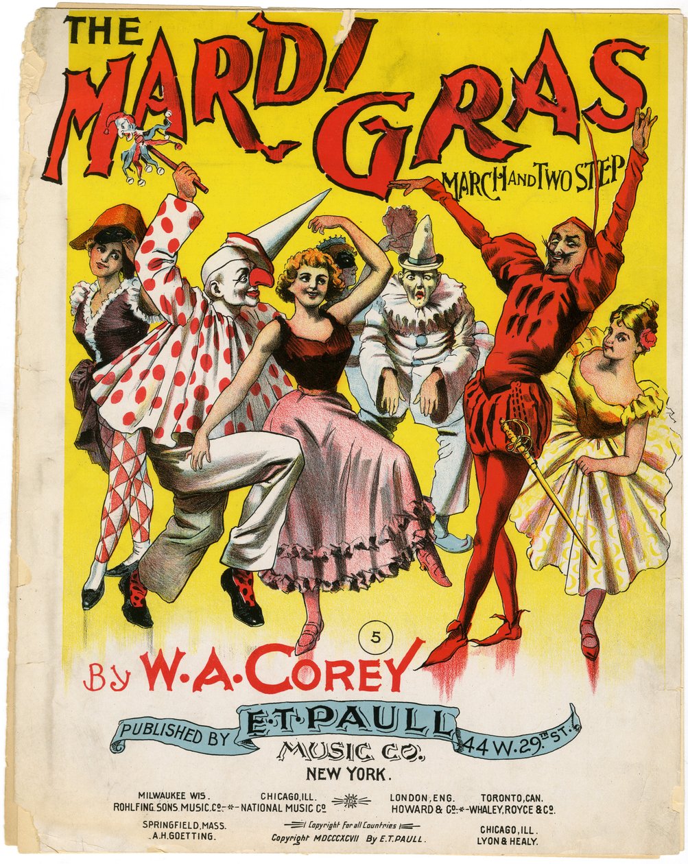 A Mardi Gras March and Two Step [kottaborító], 1897 alkotó: American School