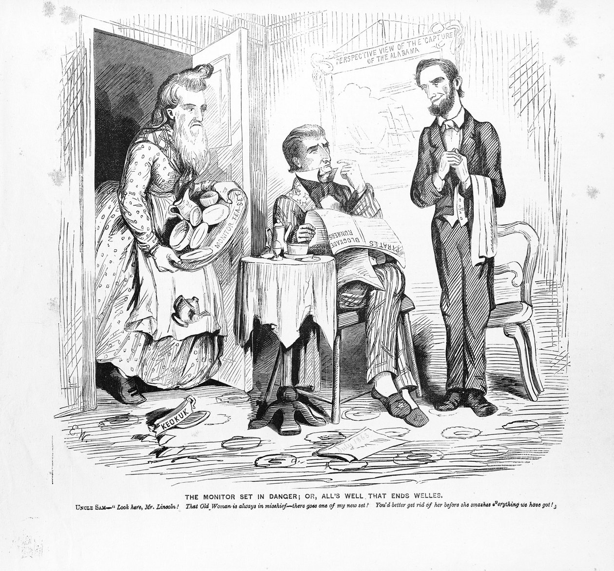 A monitor veszélybe került, vagy: Minden jól végződik, 1862 körül alkotó: American School