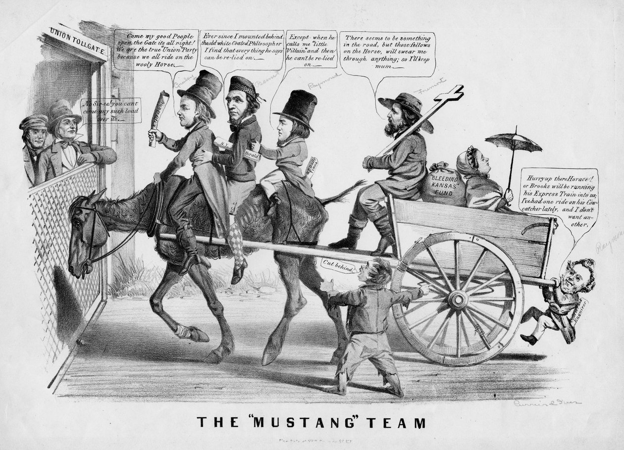 A Mustang csapata, kiadó: Currer & Ives, New York, 1856 körül alkotó: American School