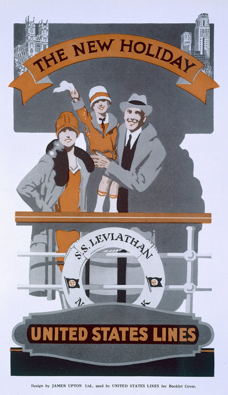 The New Holiday, a United States Lines, SS Leviathan reklámja, 1920-as évek alkotó: American School