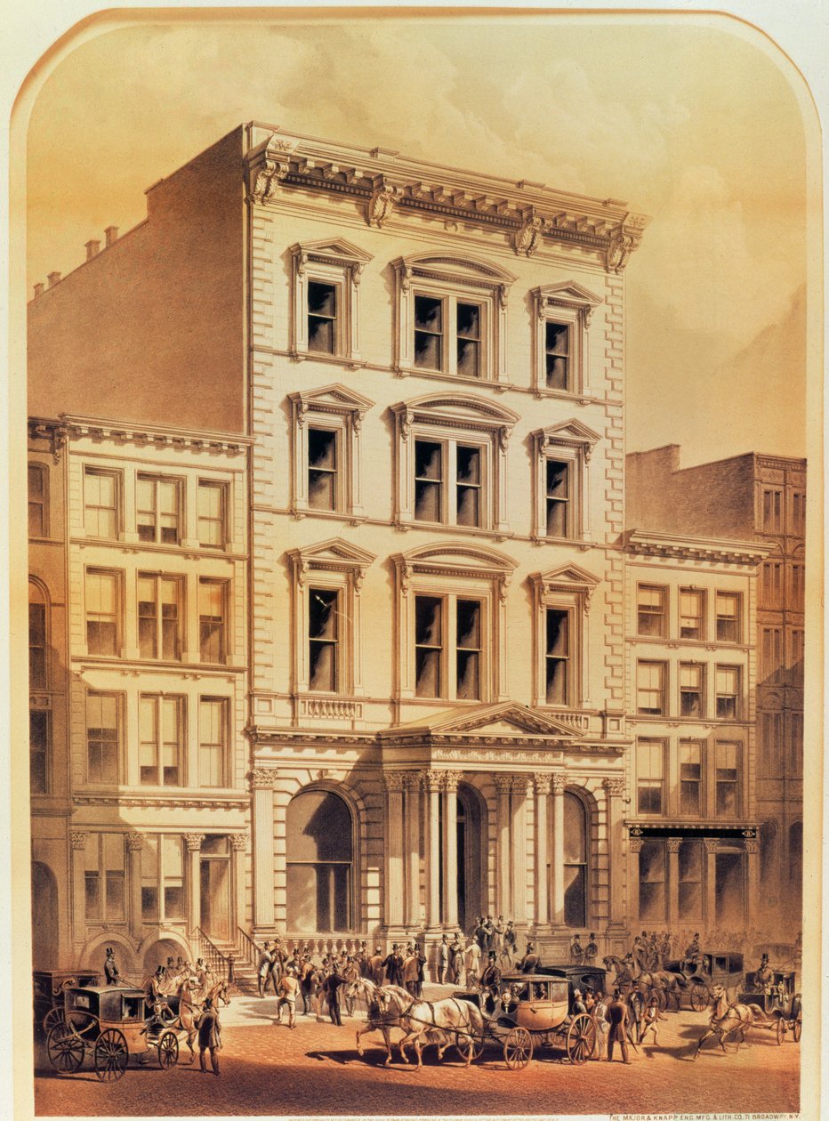 A New York-i tőzsde, a The Major and Knapp Co. vésett pub. Edmond Parsloe, New York, 1870 alkotó: American School