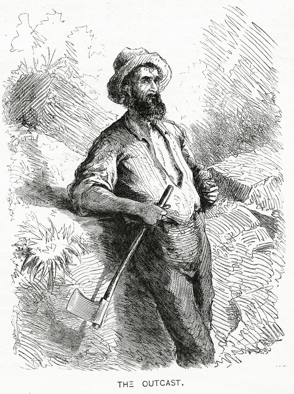 The Outcast, illusztráció az A Community of Outcasts című filmhez, az Appletons Journalból, 1872. március 23. alkotó: American School