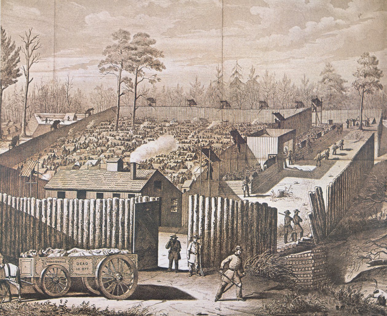 A hadifogolytábor Andersonville-ben (litho) alkotó: American School