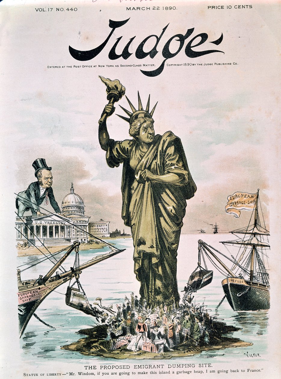 The Proposed Emigrant Dumping Site, Judge címlapja, 1890. március 22. alkotó: American School