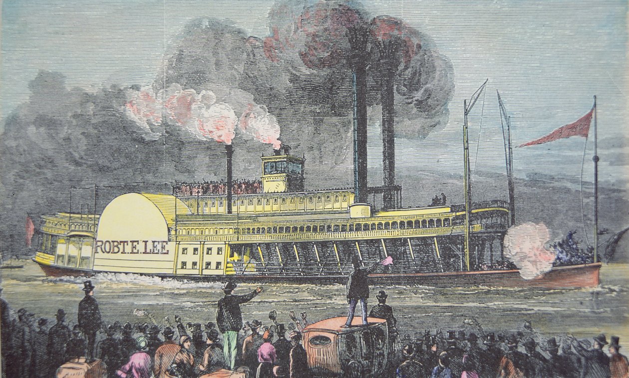 A „Robert E. Lee”, 1870 körül (színes metszet) alkotó: American School