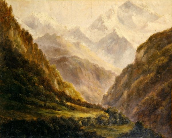 The Rockies, 1870 körül (olaj, papír) alkotó: American School