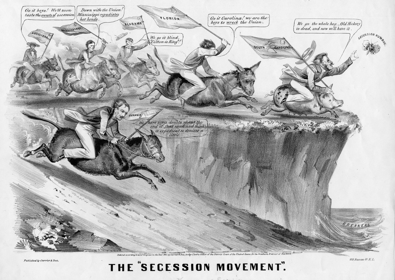 The Secession Movement, kiadó: Currier & Ives, New York, 1861 alkotó: American School