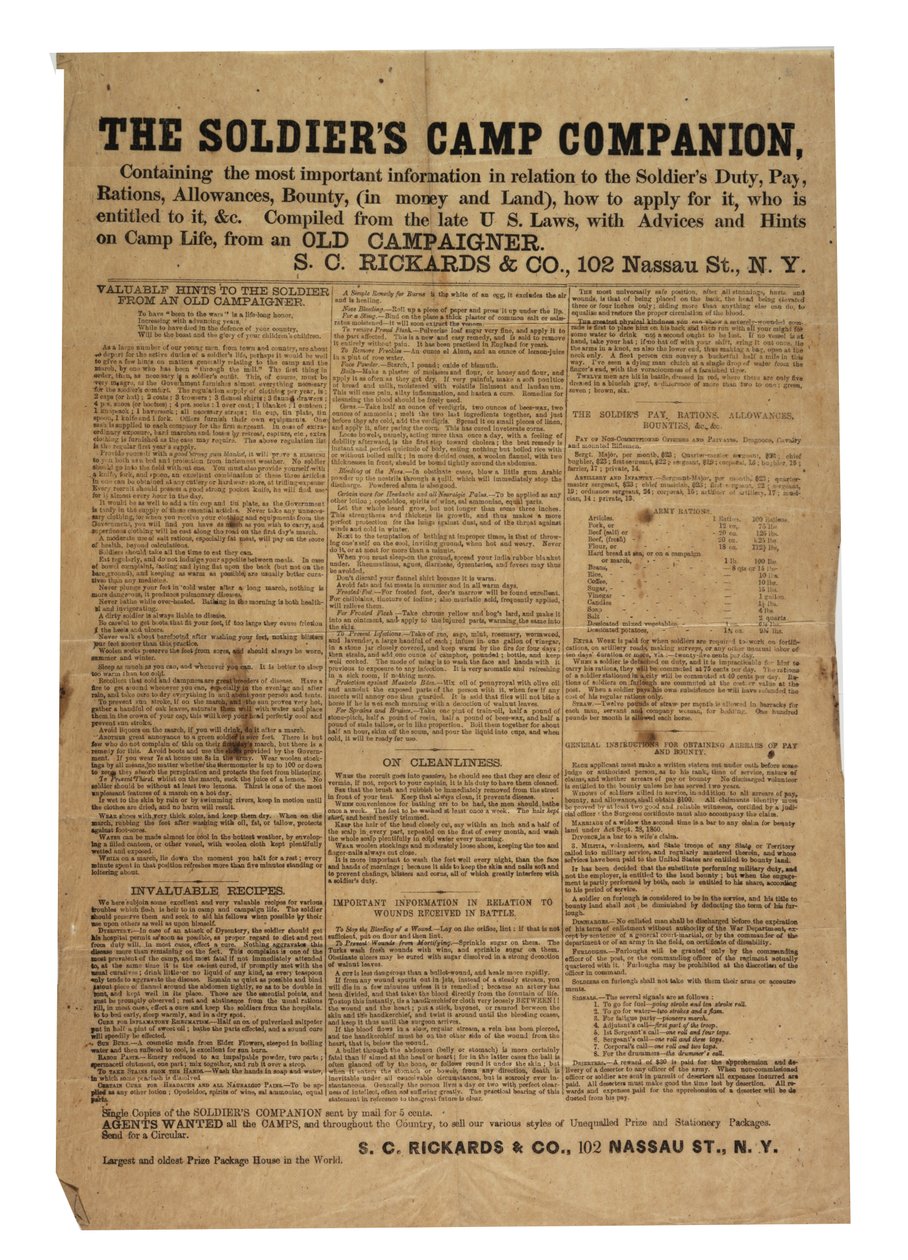 The Soldiers Camp Companion, 1861-1865 körül alkotó: American School