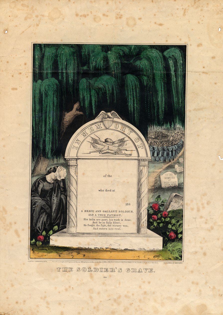 The Soldiers Grave, kocsma. szerző: Currier & Ives, 1862 körül alkotó: American School
