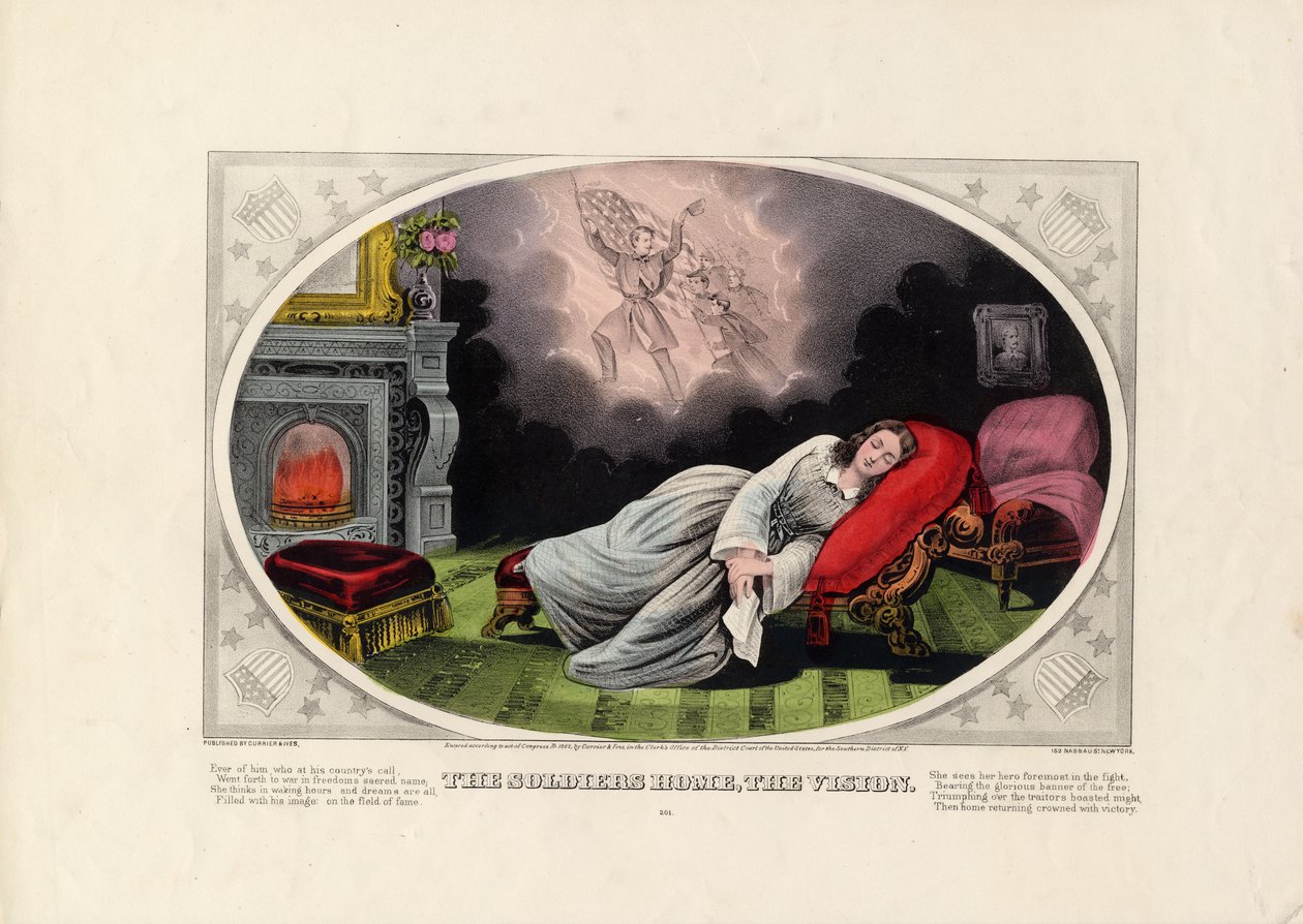 The Soldiers Home, The Vision, pub. Currier & Ives, 1862 alkotó: American School