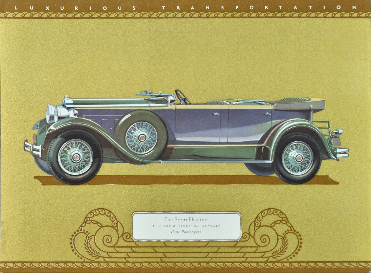 The Sport Phaeton, A Custom Eight by Packard, kiadó: 1930 (színes litográfia) alkotó: American School