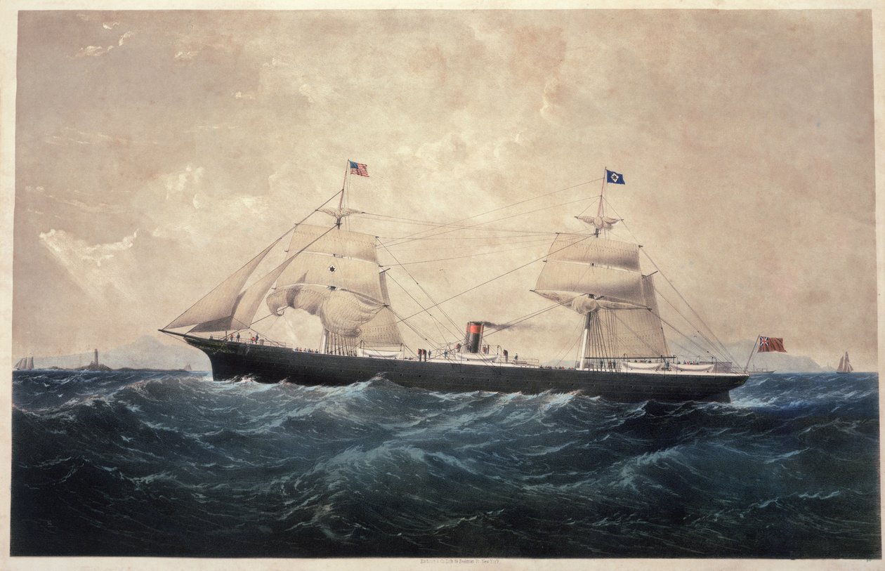 The Steamer Manhattan (olaj, vászon) alkotó: American School