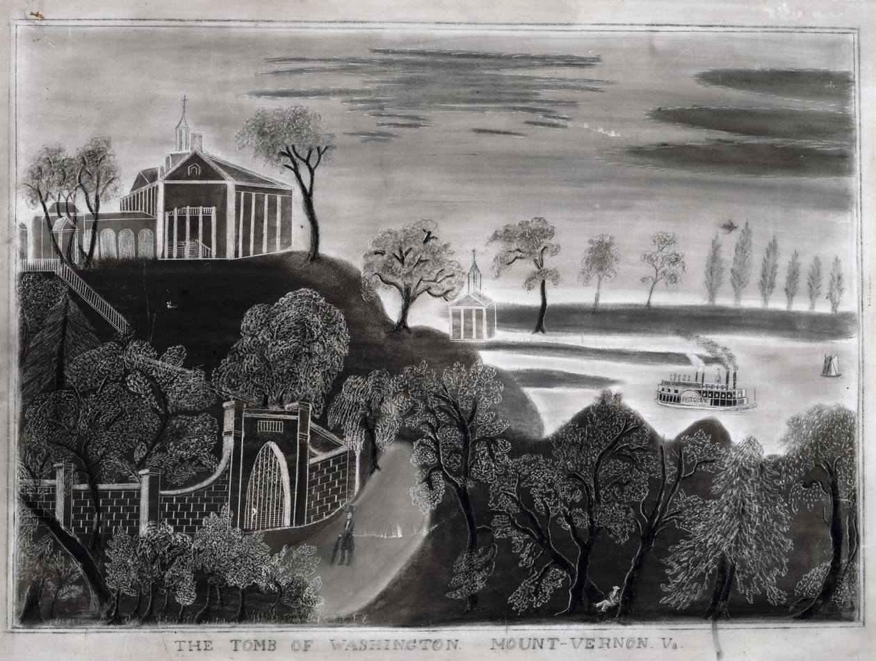 Washington sírja, Mount Vernon, Va., 1807 után (grafit csiszolópapíron) alkotó: American School