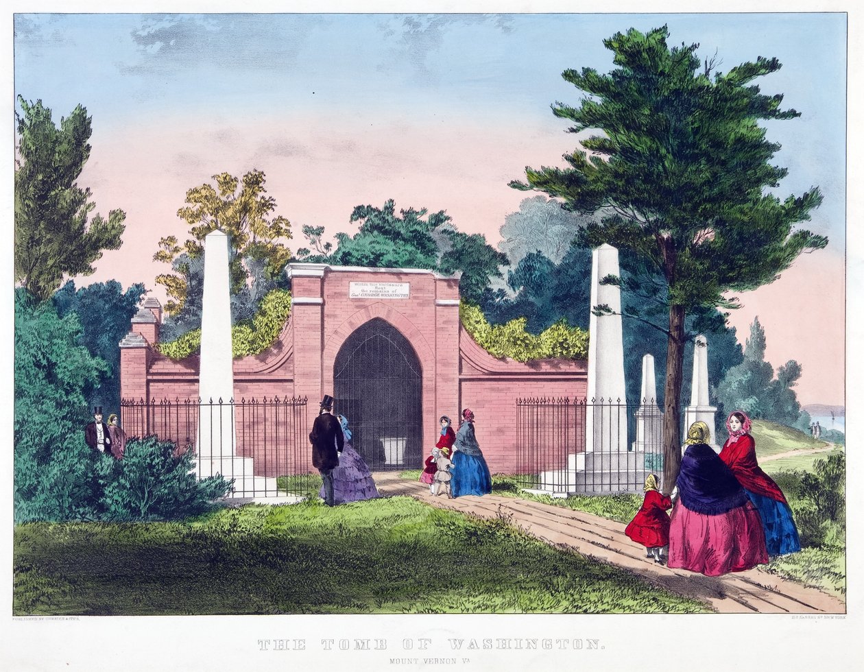 The Tomb of Washington, Mount Vernon, Va., pub. c1857 színes litográfia. alkotó: American School