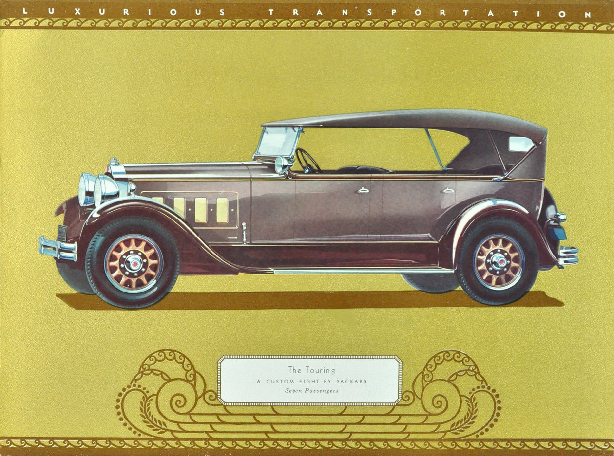 The Touring, A Custom Eight by Packard, pub.1930 (színes litográfia) alkotó: American School