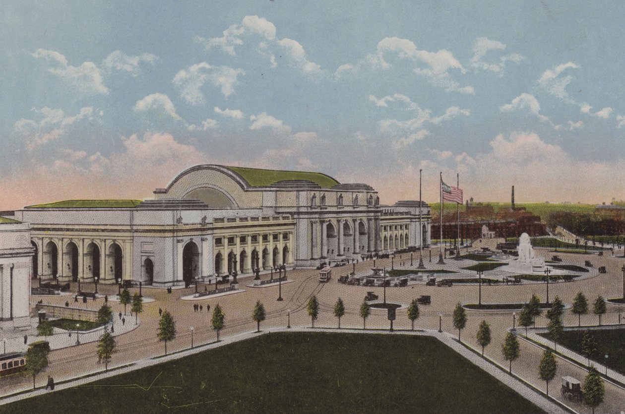 Union Station, Washington DC (színes litográfia) alkotó: American School